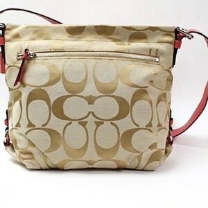 Coach Beige and Pink Crossbody Bag